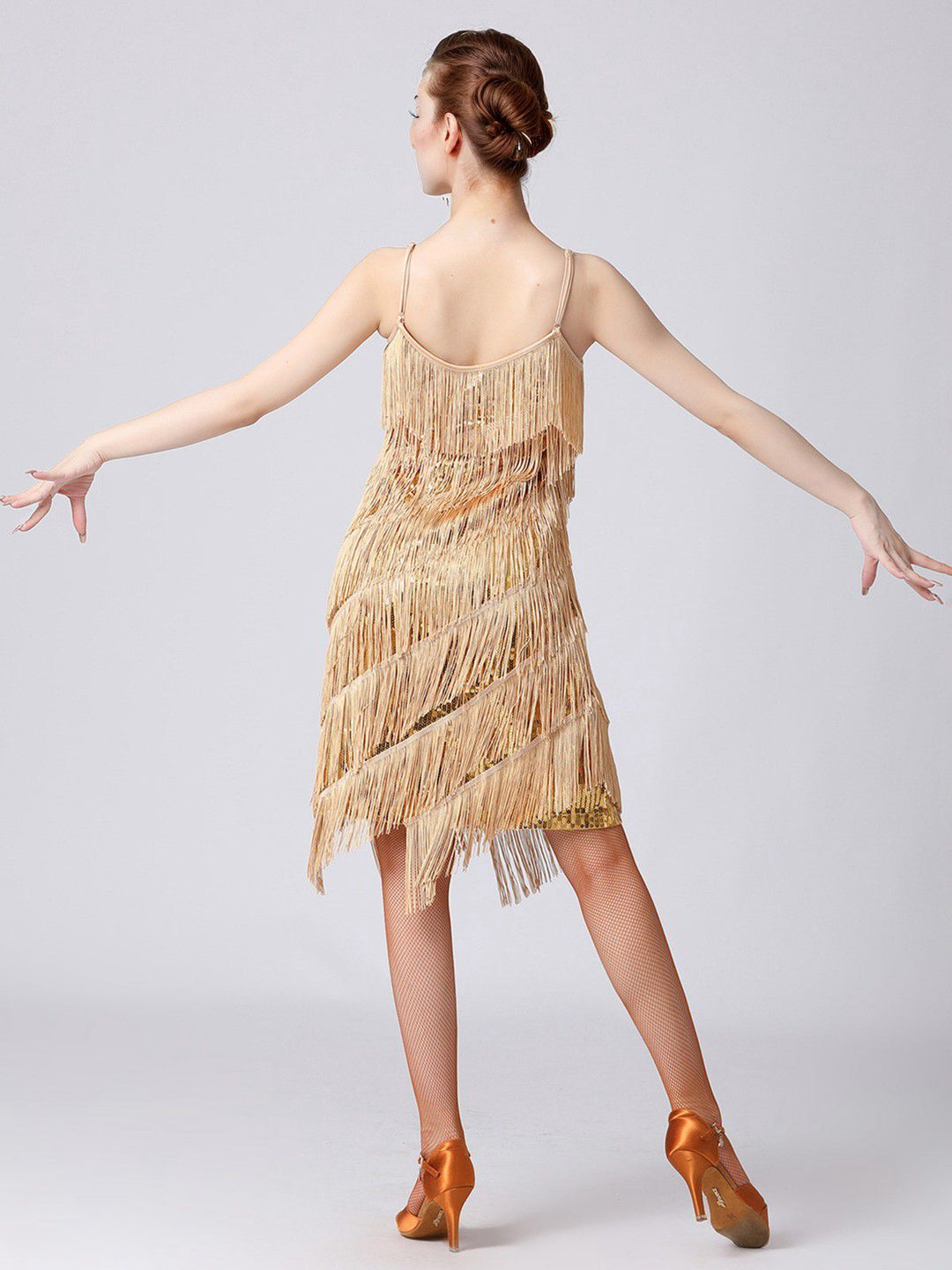This 1920s Charleston Layered Tassel Straps Dress