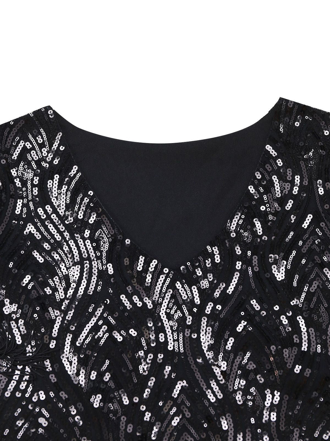 Black 1920s Flapper Tassel Fringe Great Gatsby Sequin Dress - vintage dress, retro fashion, Gatsby party