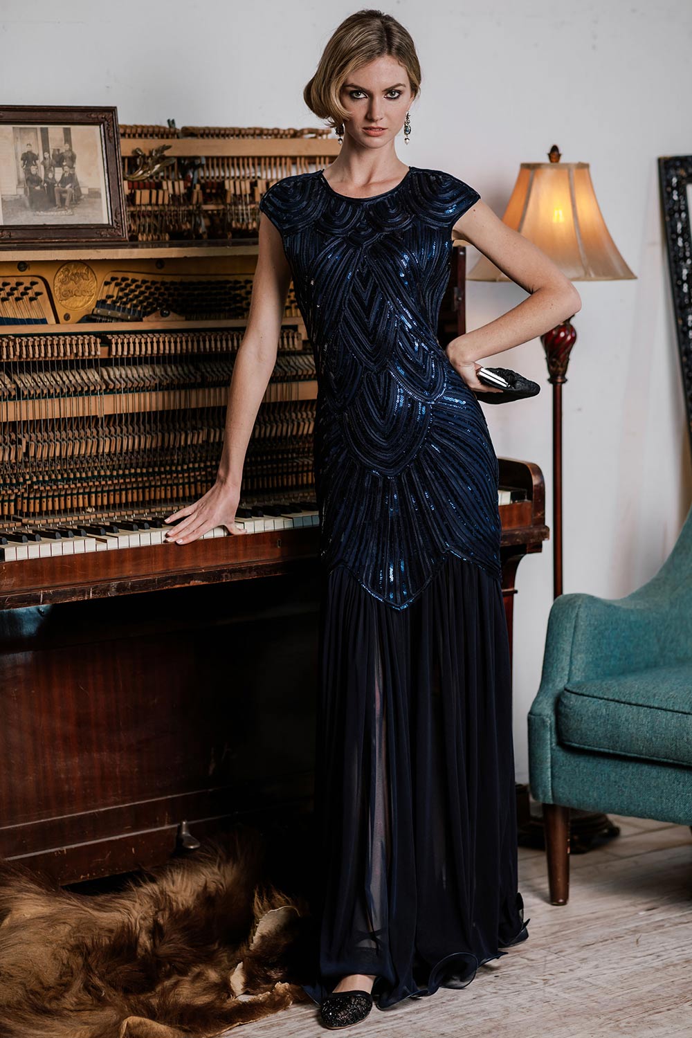 1920s Embroidery Sequin Maxi Dress: timeless style reimagined