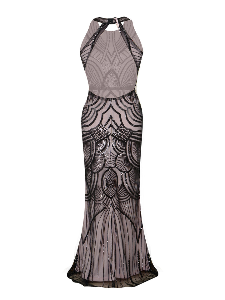 1920s Sequin Backless Formal Dress, classic 1920s style elegant retro fashion - Image 8