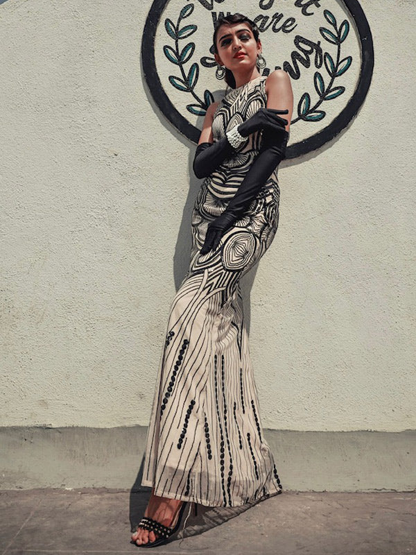 1920s Sequin Backless Formal Dress — vintage elegance for the modern woman