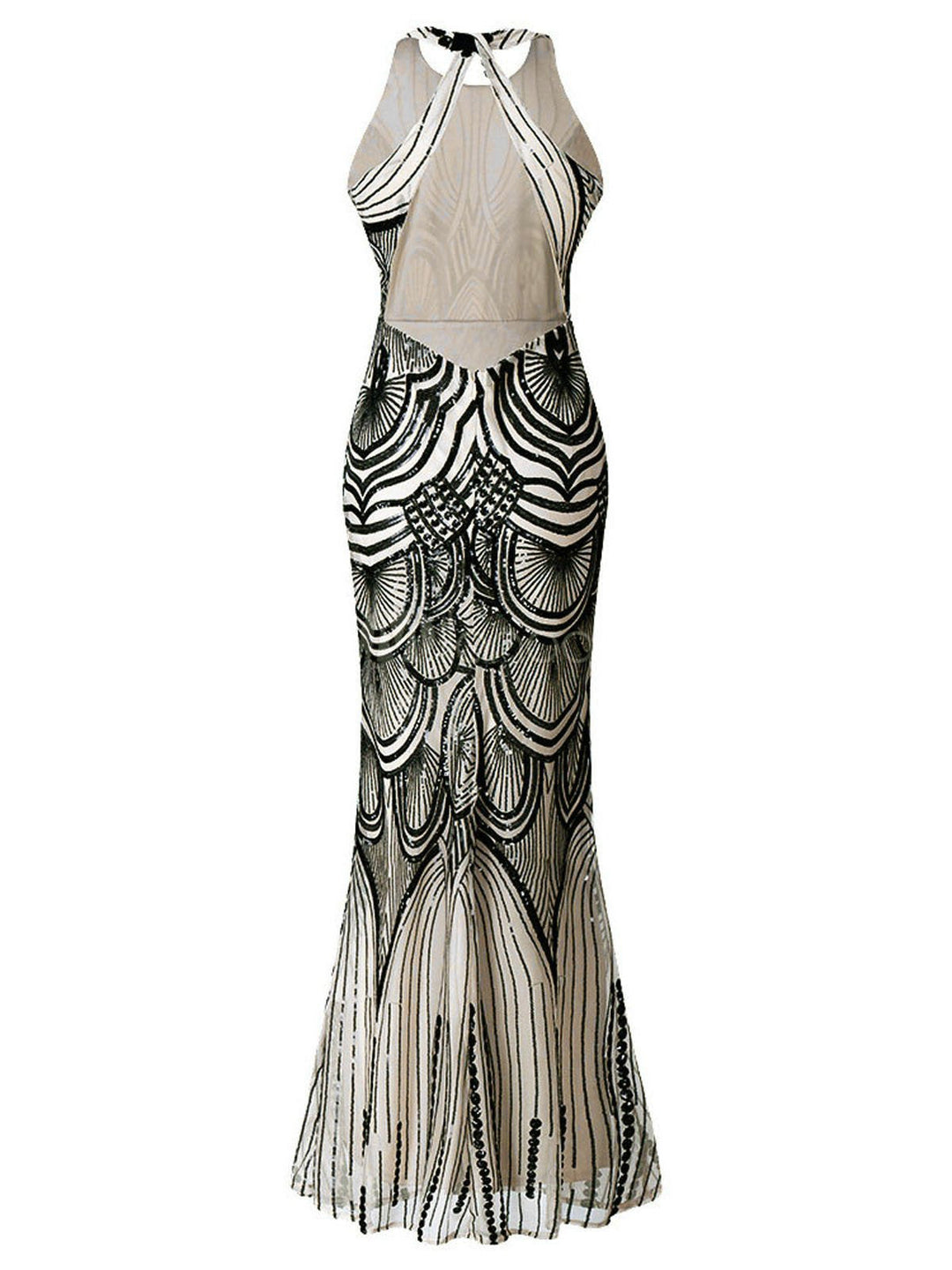 1920s Sequin Backless Formal Dress: timeless style reimagined