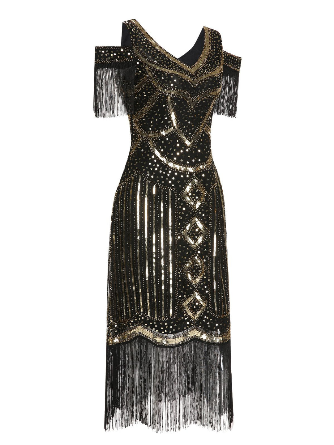 1920s Sequin Beaded Tassel Gastby Dress, vintage dress, retro fashion, Gatsby party, flapper style - perfect for women who love vintage and retro fashion