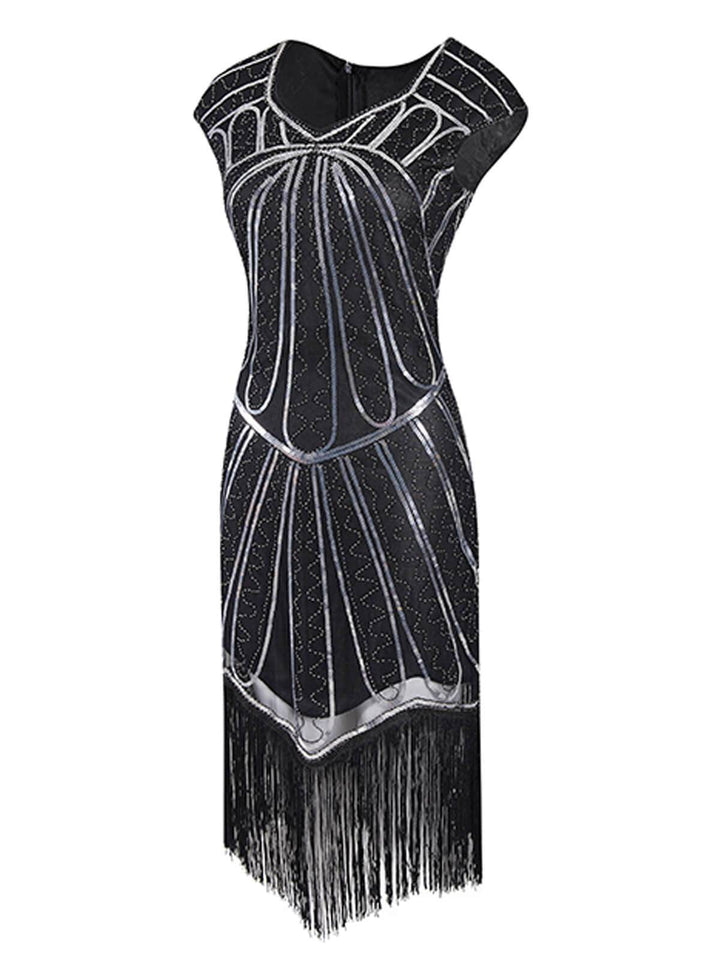 1920s Sequin Fringed Gatsby Dress — vintage elegance for the modern woman