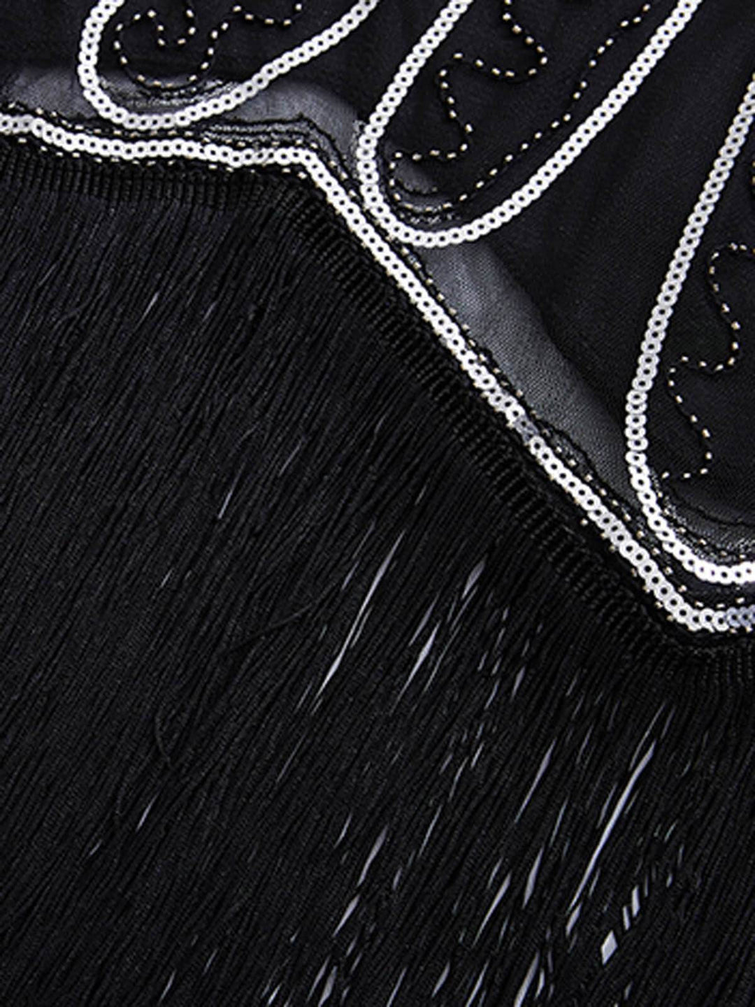 1920s Sequin Fringed Gatsby Dress, classic 1920s style elegant retro fashion - Image 7