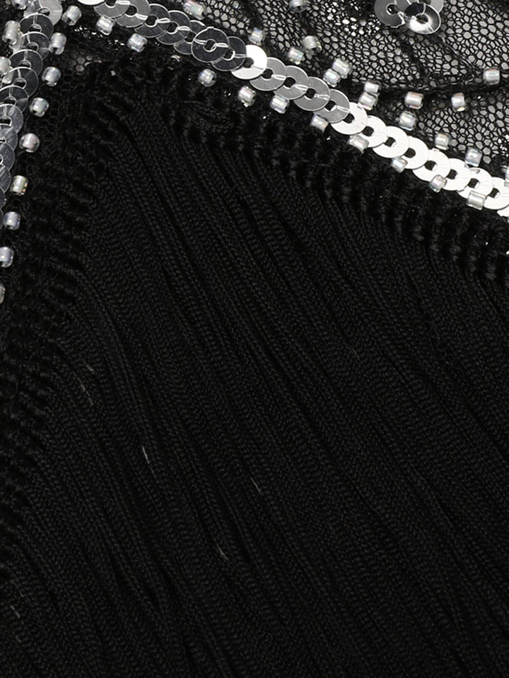 1920s Sequined Fringe Dress — a 1920s silhouette that turns sidewalks into runways