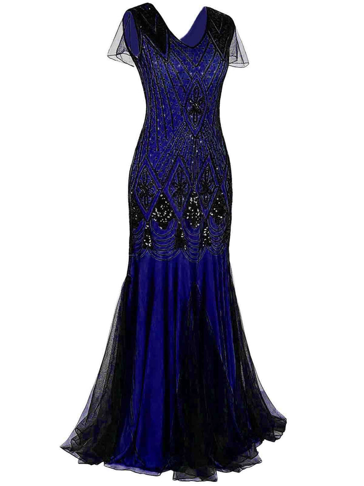 1920s Sequined Maxi Flapper Dress: timeless 1920s beauty