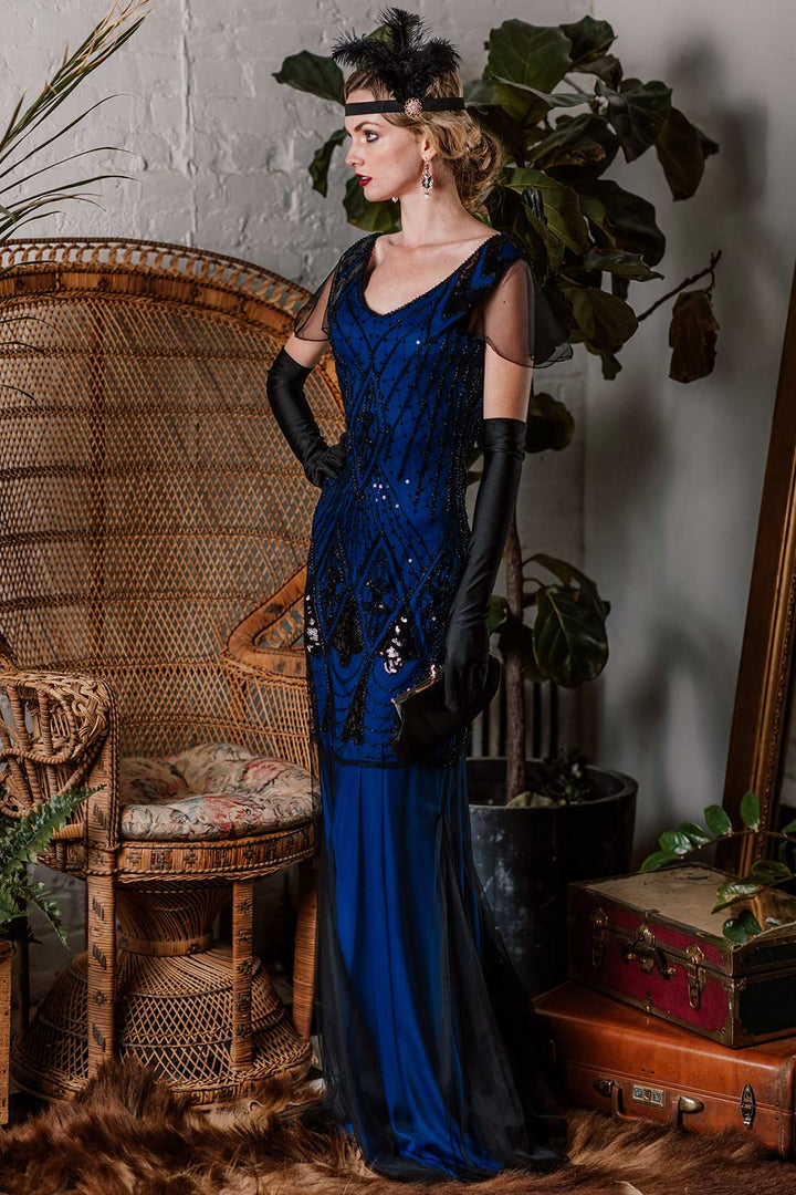 1920s Sequined Maxi Flapper Dress — 1920s elegance for the modern woman