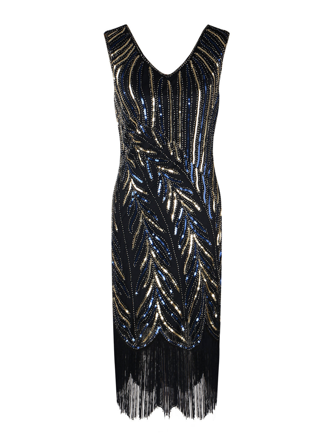 1920s Sequined Tassels Flapper Dress, classic 1920s style elegant retro fashion - Image 2