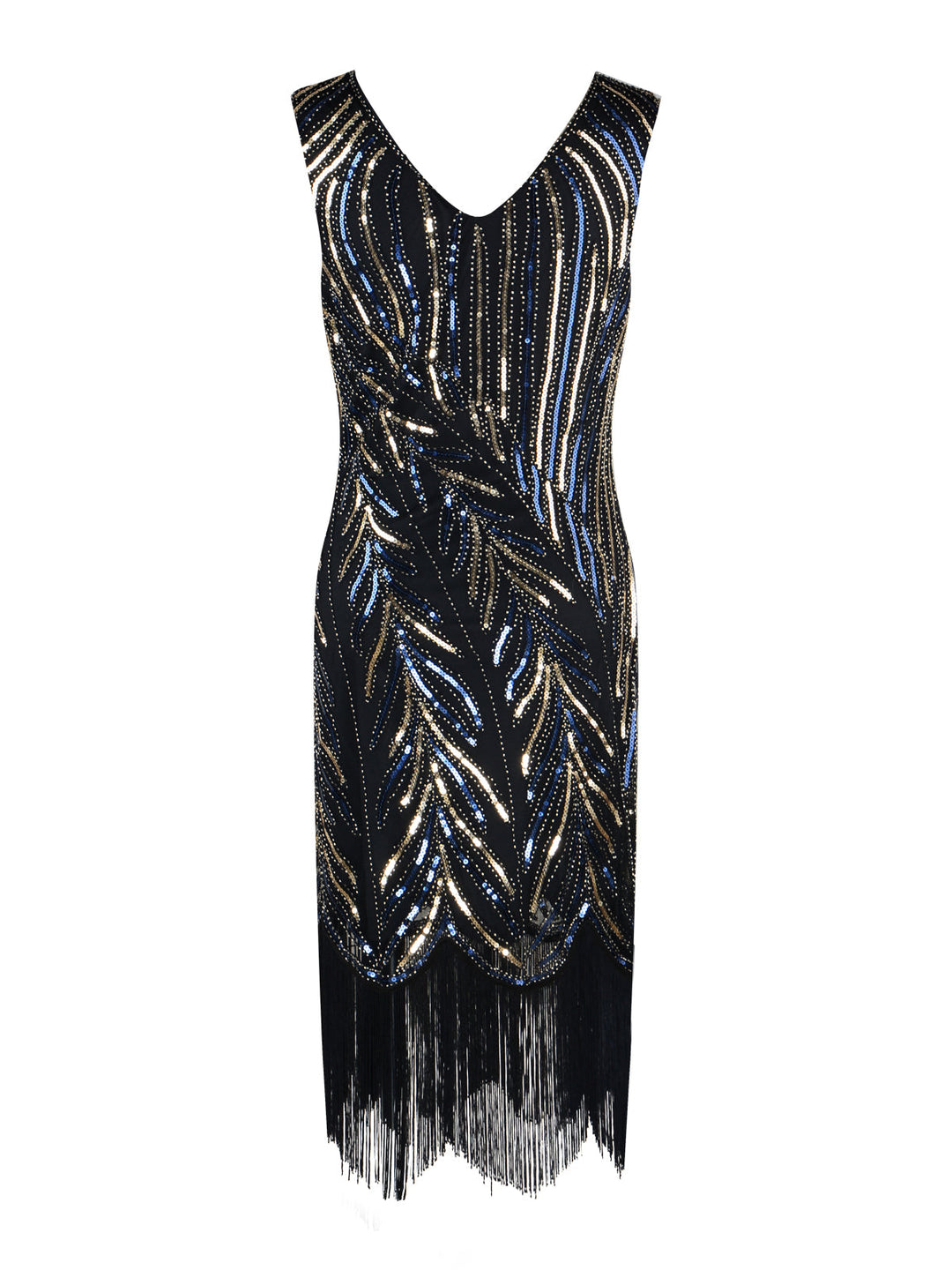 1920s Sequined Tassels Flapper Dress, classic 1920s style elegant retro fashion - Image 3