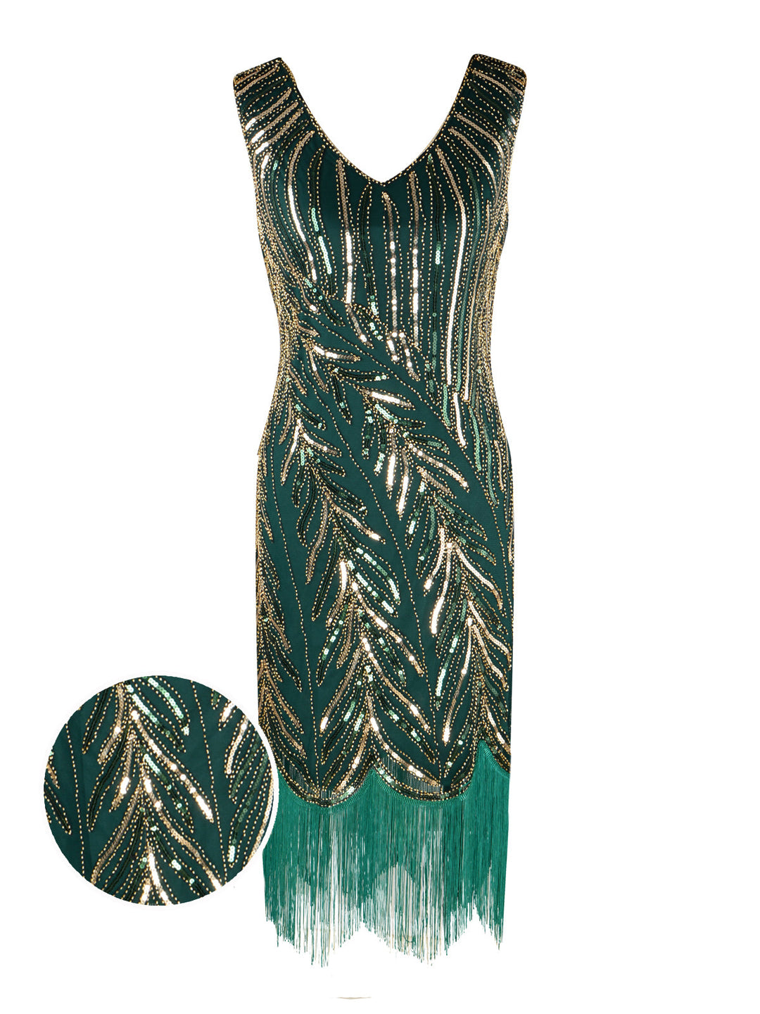 1920s Sequined Tassels Flapper Dress, classic 1920s style elegant retro fashion - Image 6
