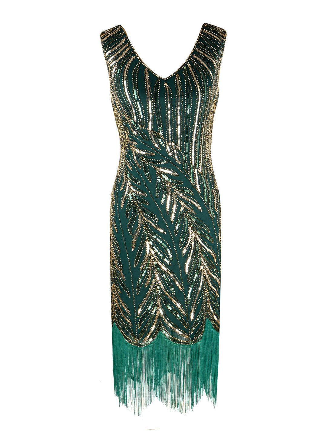 1920s Sequined Tassels Flapper Dress, classic 1920s style elegant retro fashion - Image 7