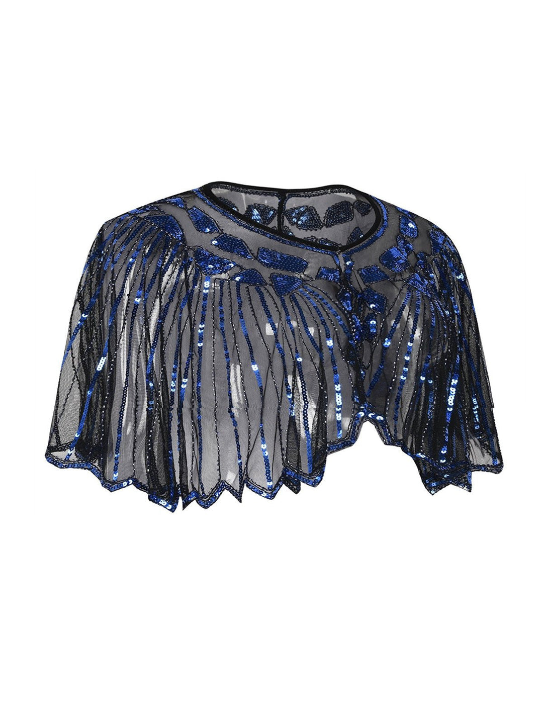 1920s Shawl Beaded Sequin Flapper Cape - vintage fashion, retro style