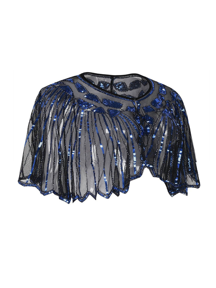 1920s Shawl Beaded Sequin Flapper Cape - vintage fashion, retro style