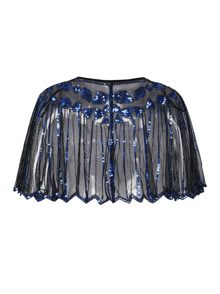 1920s Shawl Beaded Sequin Flapper Cape - vintage fashion, retro style