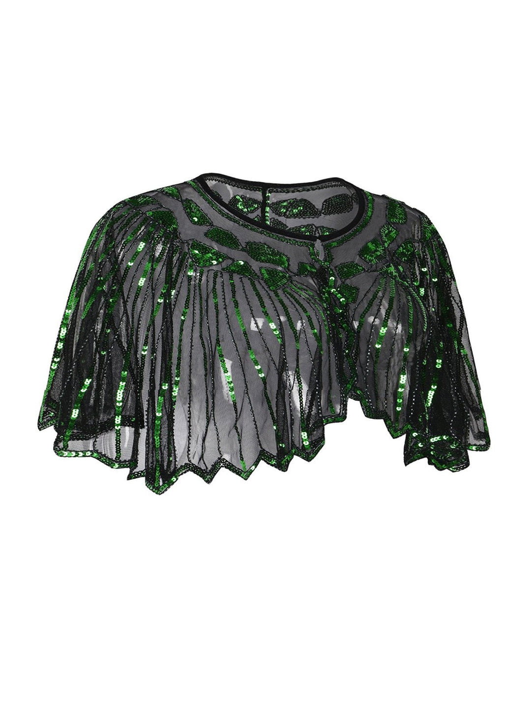 1920s Shawl Beaded Sequin Flapper Cape - vintage fashion, retro style