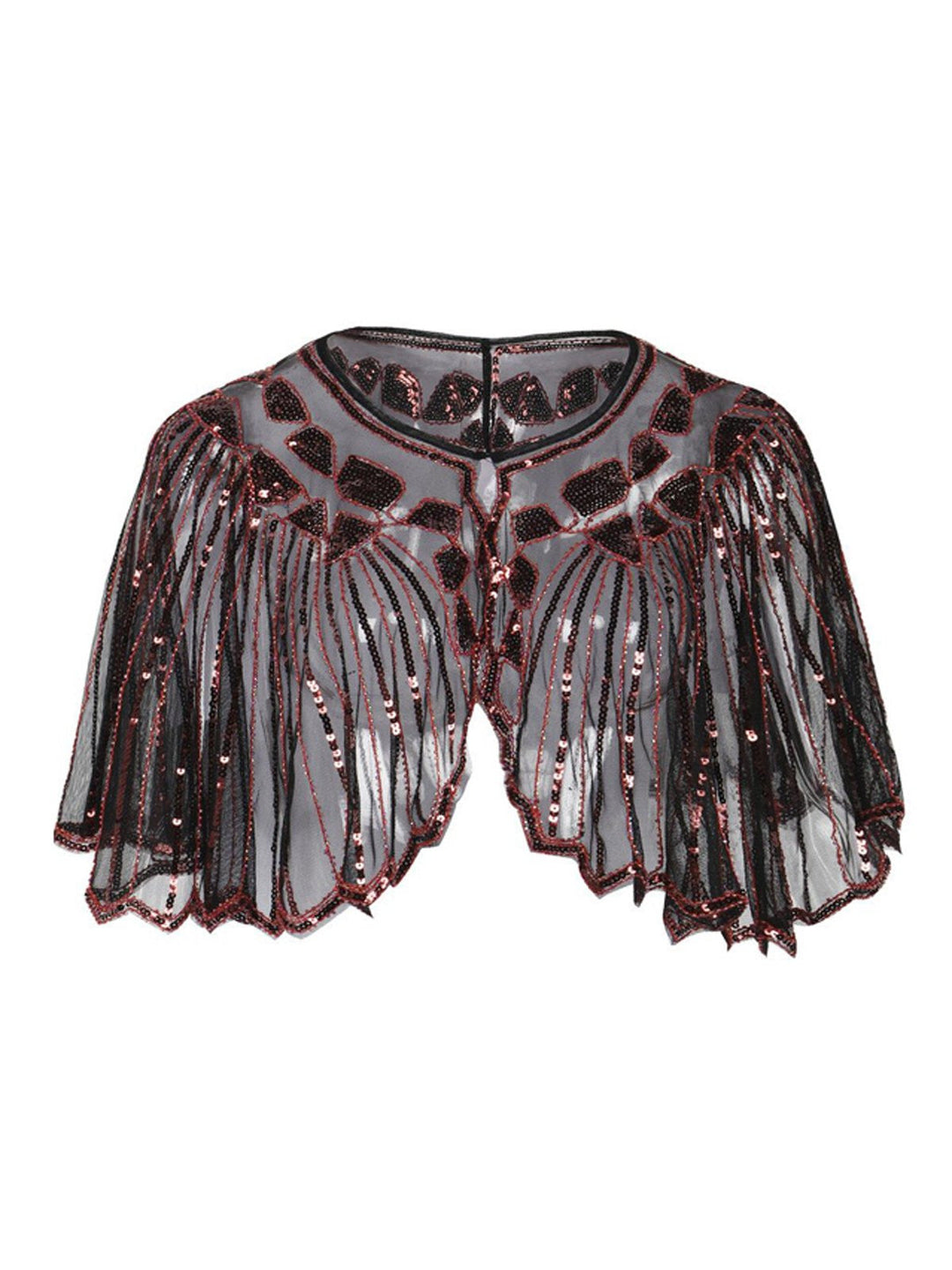 1920s Shawl Beaded Sequin Flapper Cape - vintage fashion, retro style