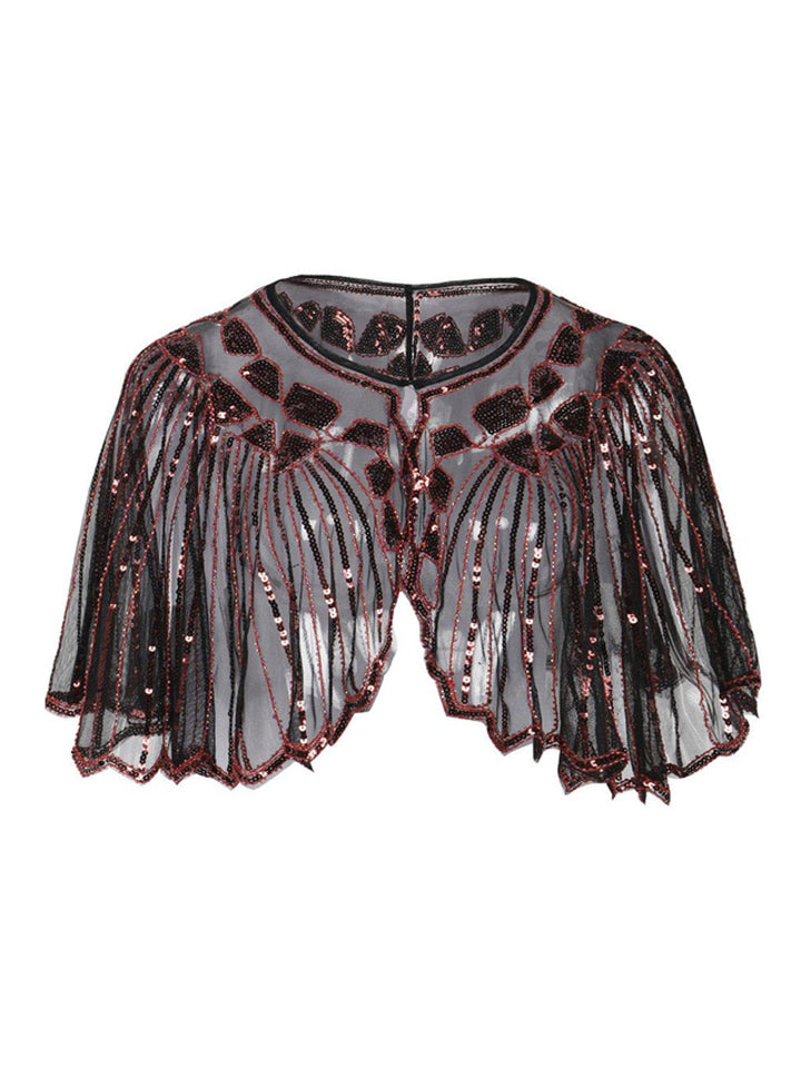 1920s Shawl Beaded Sequin Flapper Cape - vintage fashion, retro style