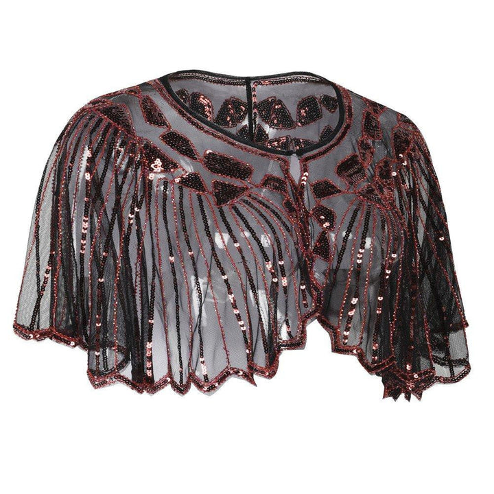 1920s Shawl Beaded Sequin Flapper Cape - vintage fashion, retro style