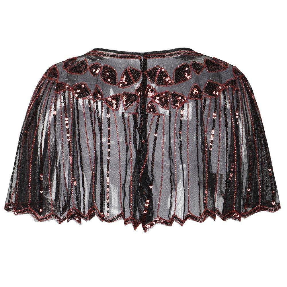 1920s Shawl Beaded Sequin Flapper Cape - vintage fashion, retro style