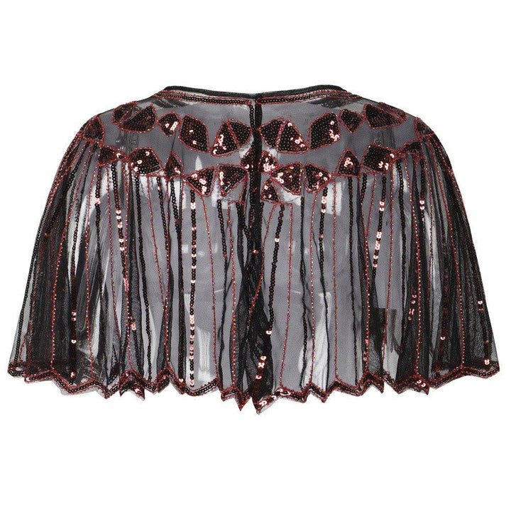 1920s Shawl Beaded Sequin Flapper Cape - vintage fashion, retro style