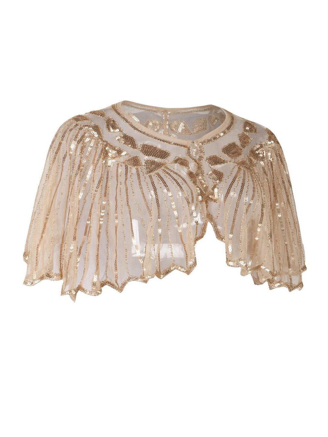 1920s Shawl Beaded Sequin Flapper Cape - vintage fashion, retro style
