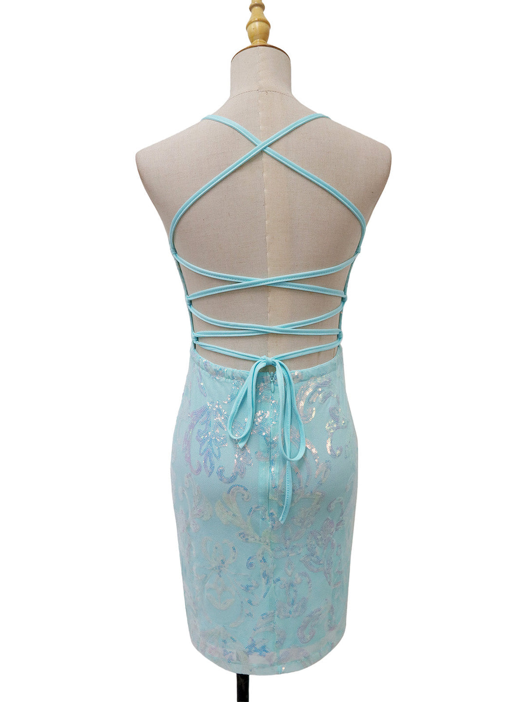 1920s Solid Sequin Spaghetti Strap Backless Dress - vintage dress, retro fashion, Gatsby party