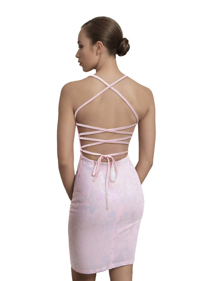 1920s Solid Sequin Spaghetti Strap Backless Dress - vintage dress, retro fashion, Gatsby party