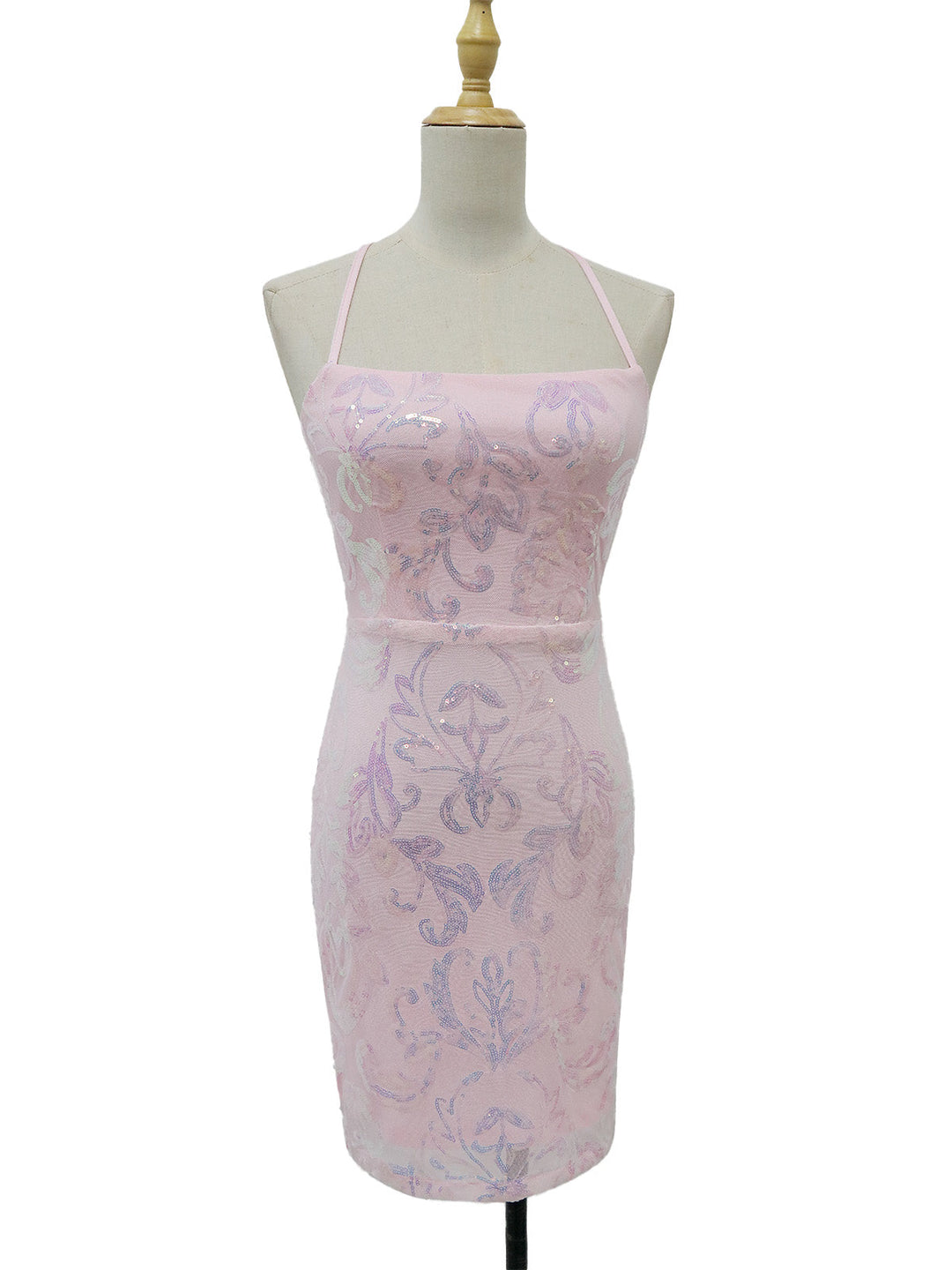 1920s Solid Sequin Spaghetti Strap Backless Dress - vintage dress, retro fashion, Gatsby party