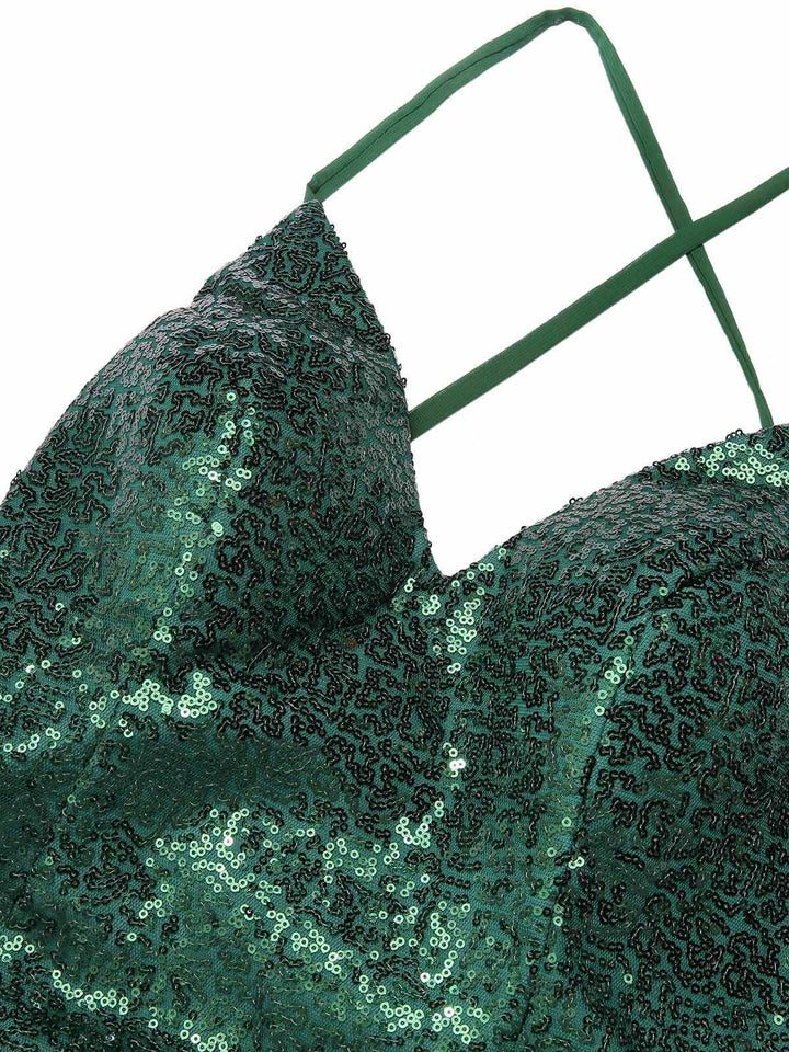 Fabric texture: 1920s 1920s V-Neck Side Slit Sequined Sling Dress, perfect for retro themed parties, vintage fashion enthusiasts and special occasions