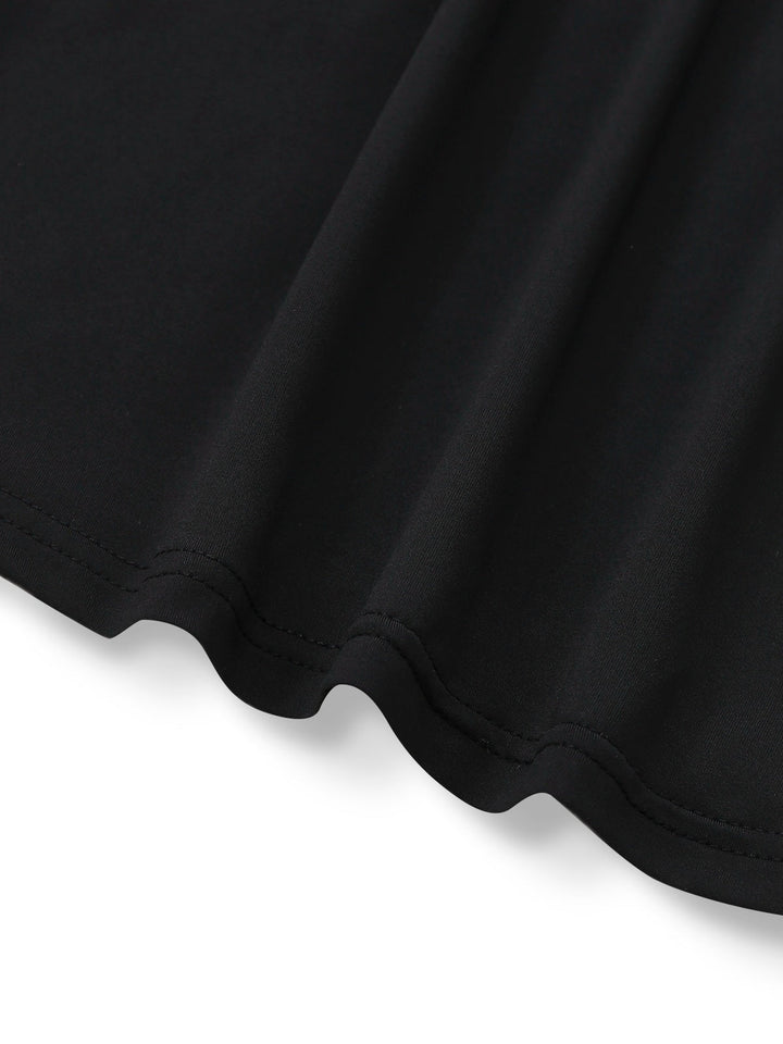 2PCS Black 1930s Binding Stand Collar Knitted Top &amp; Wide-Leg Pants - vintage fashion, style, classic black