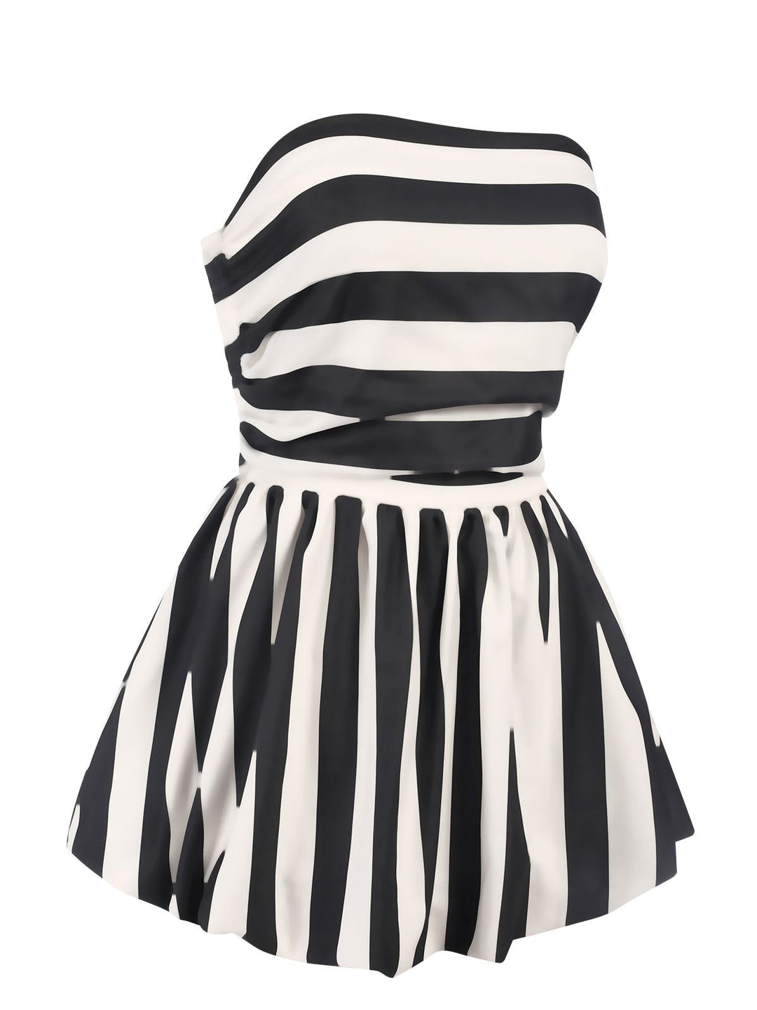 1930s Contrast Stripe Bandeau Pleated Puff Top, vintage top, retro blouse - perfect for women who love vintage and retro fashion