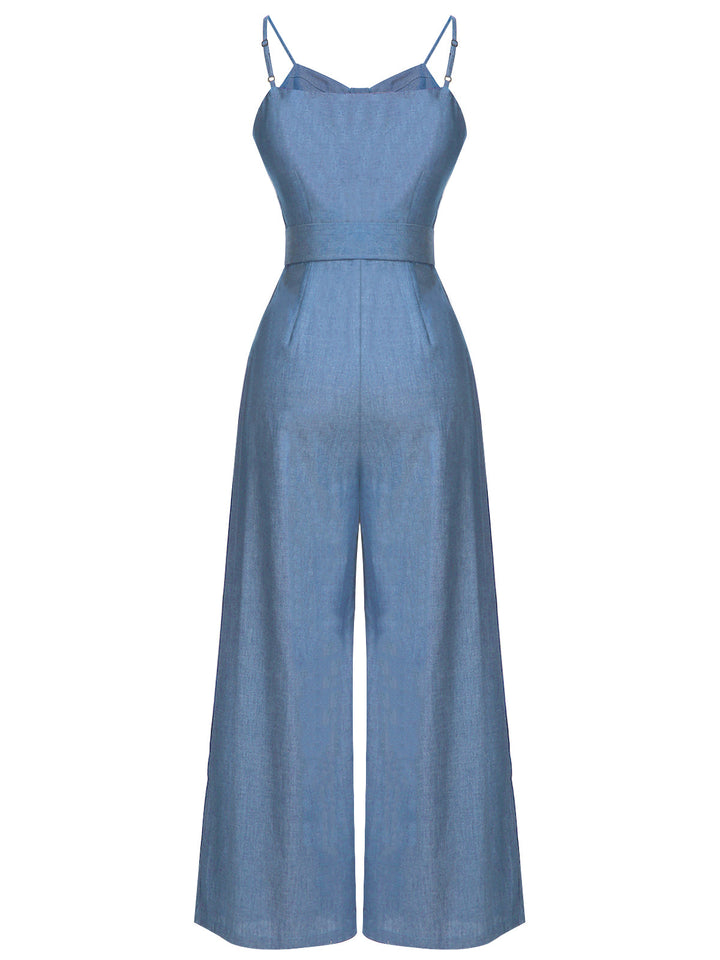 1930s Cowboy Solid Strap Jumpsuit — vintage elegance for the modern woman