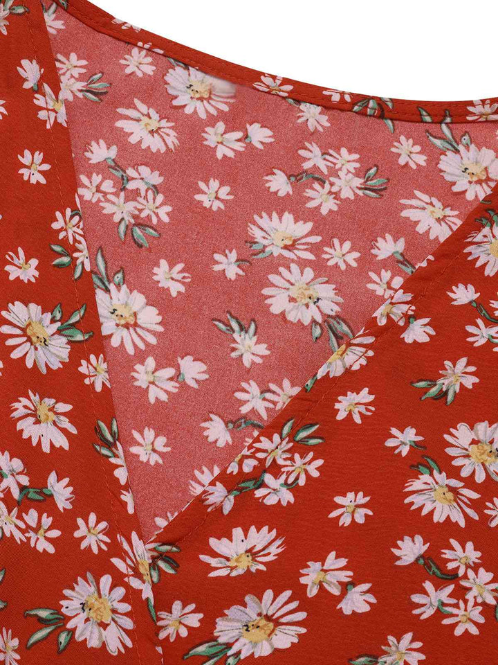 Fabric texture: 1930s 1930s Daisy Surplice V-Neck