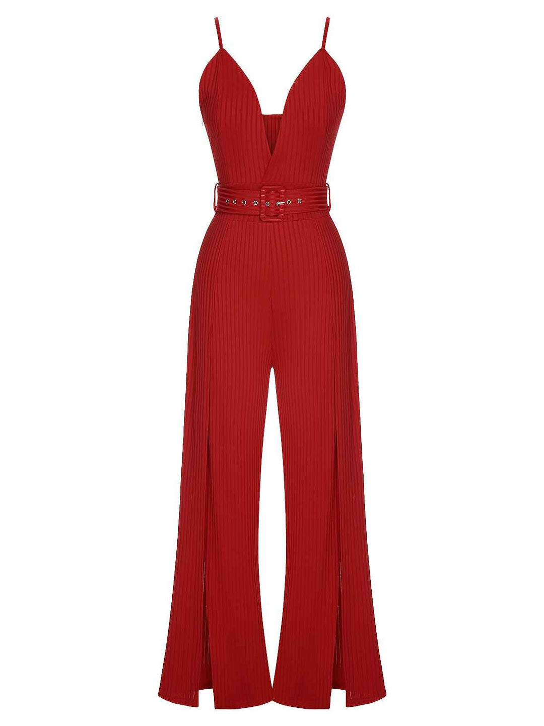 1930s Deep V-Neck Spaghetti Strap Wide-Leg Jumpsuit: timeless 1930s elegance she makes her own