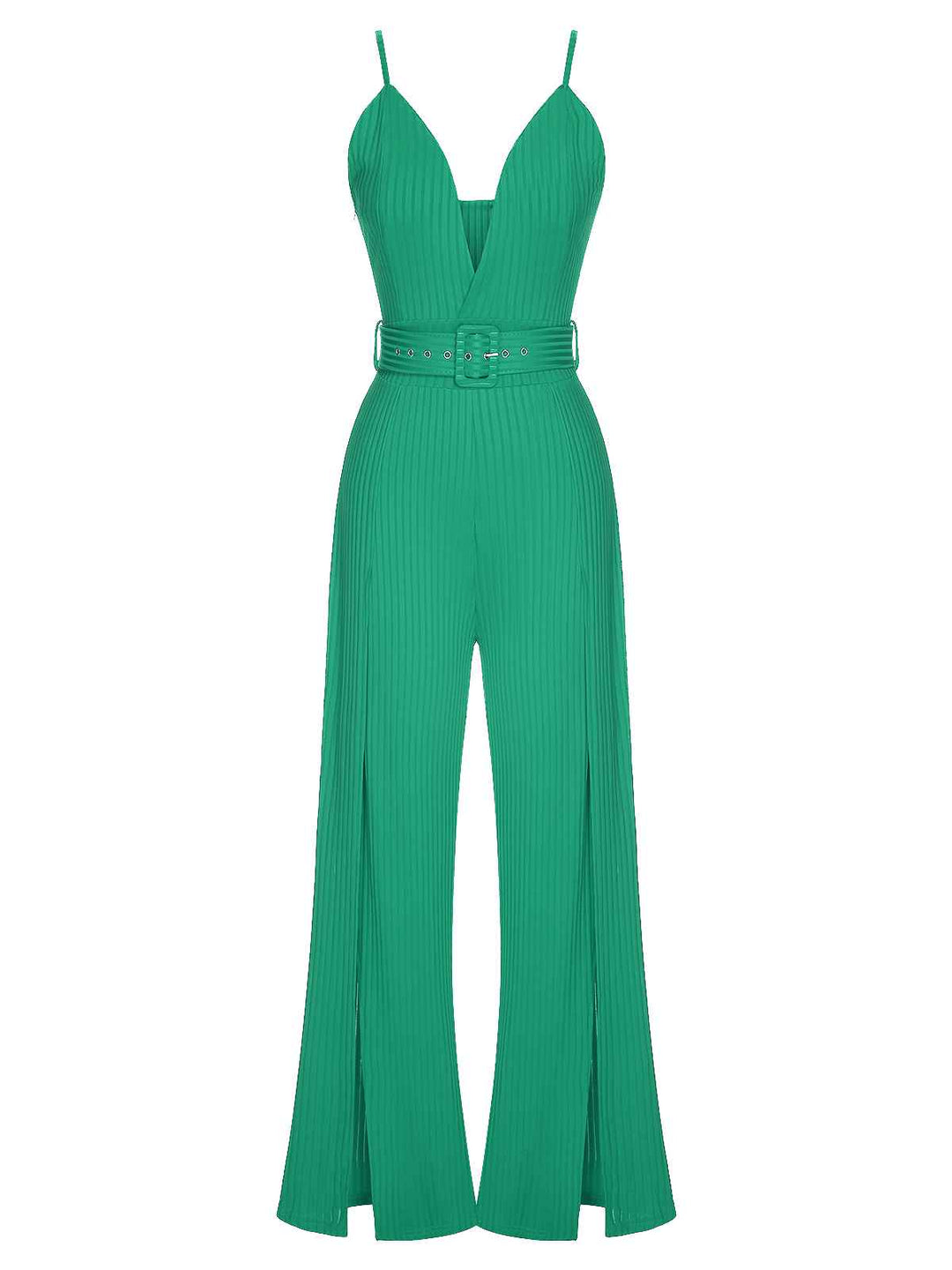 1930s Deep V-Neck Spaghetti Strap Wide-Leg Jumpsuit — 1930s style that transcends decades