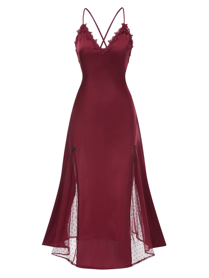 Front view: Dots Sheer Satin Patchwork