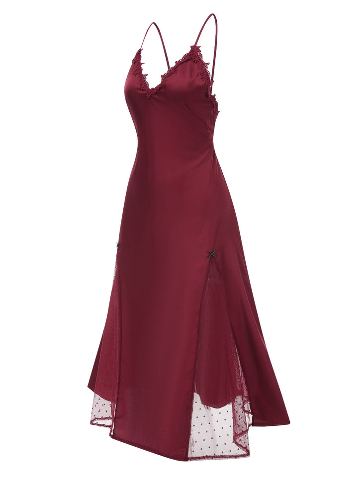 Side view: Dots Sheer Satin Patchwork