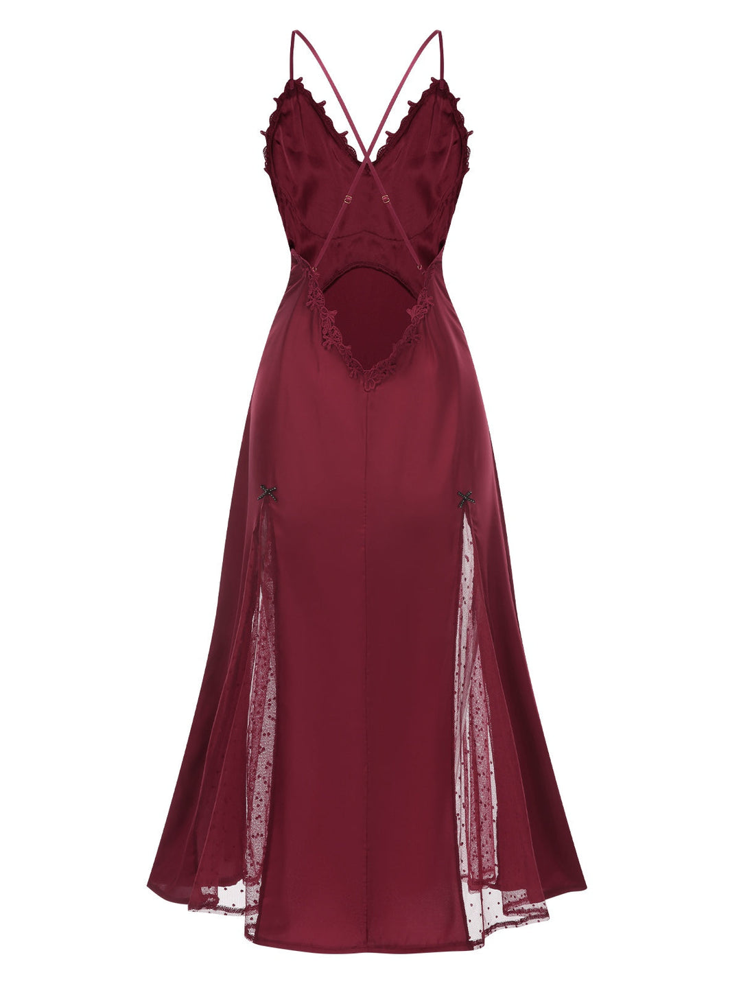 Back view: Dots Sheer Satin Patchwork