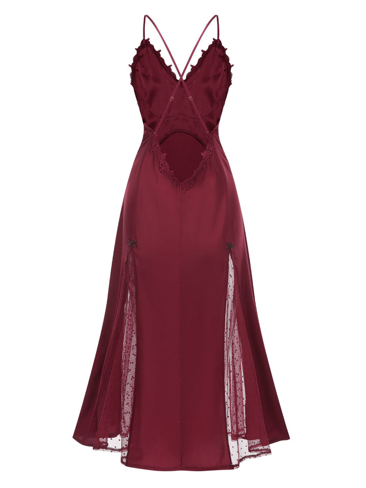 Back view: Dots Sheer Satin Patchwork