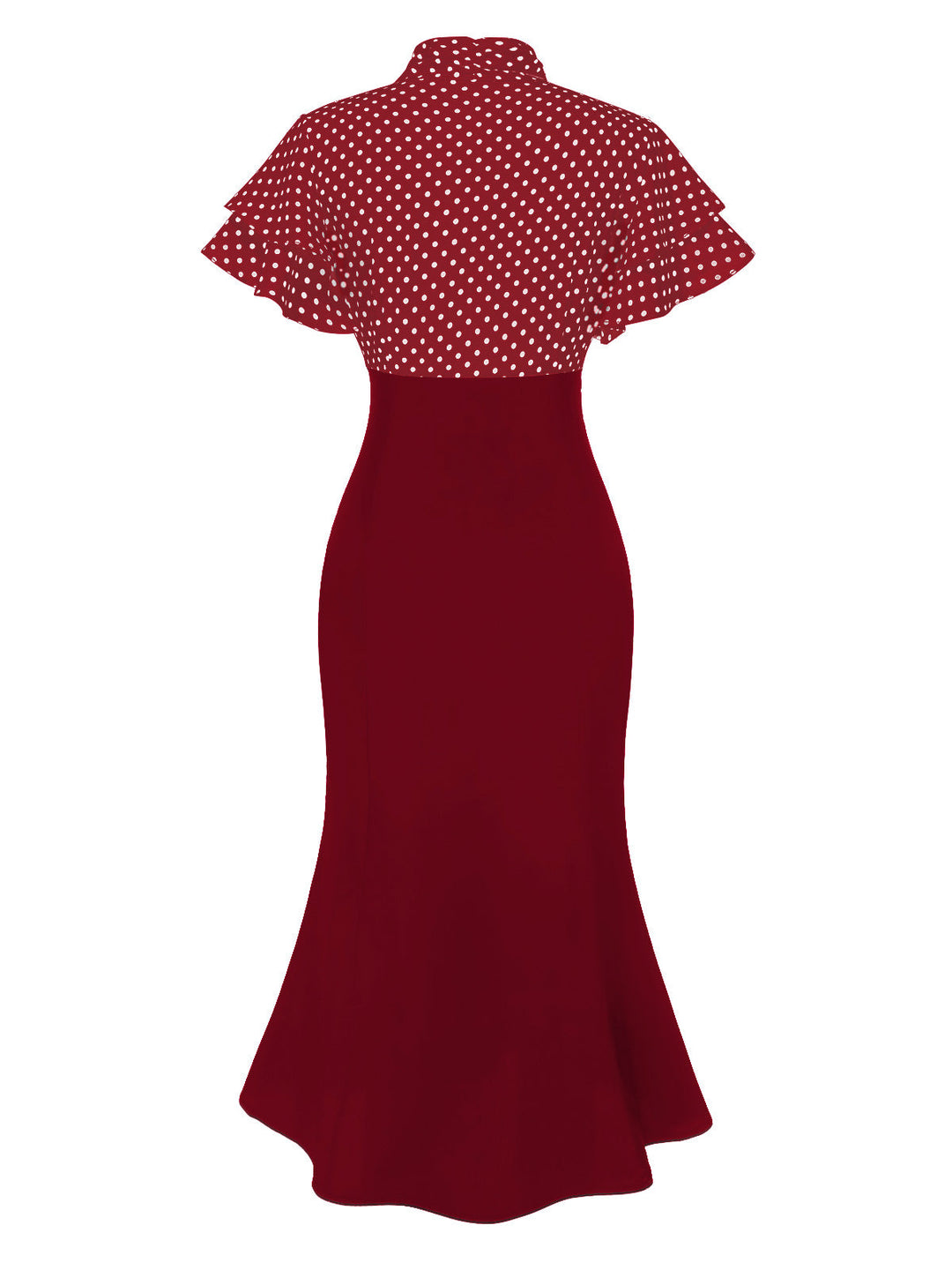 &amp; 1930s Dots Tie Neck Mermaid Dress - vintage dress, retro fashion