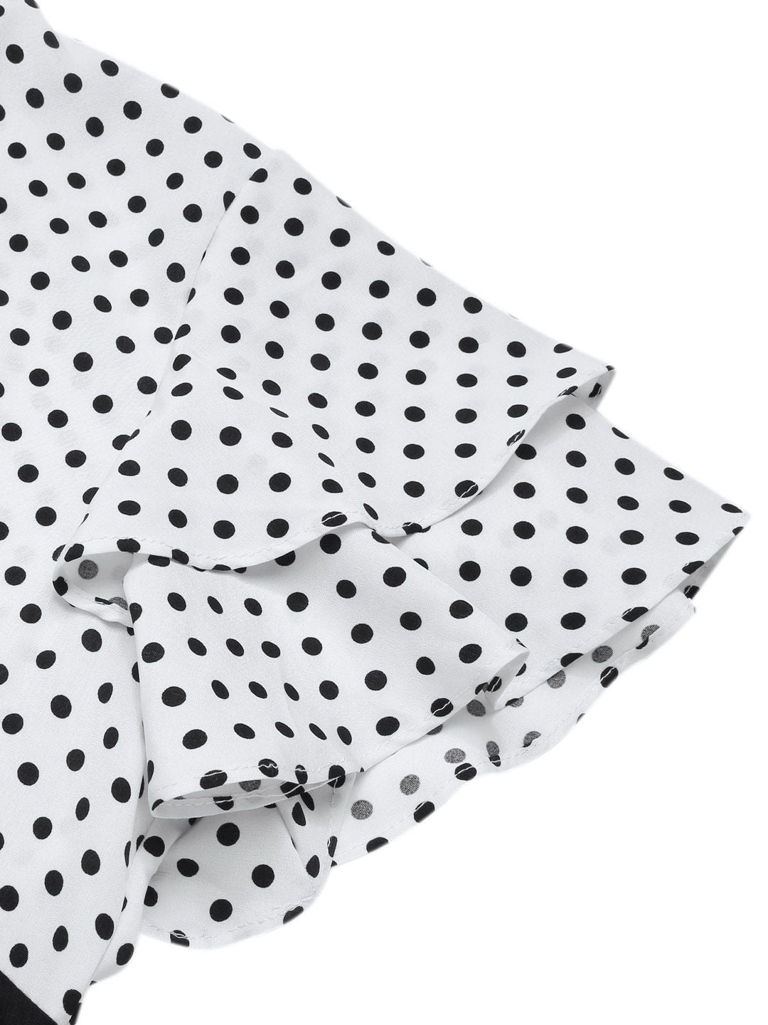 She slips into this 1930s Dots Tie Neck Mermaid Dress and suddenly it&