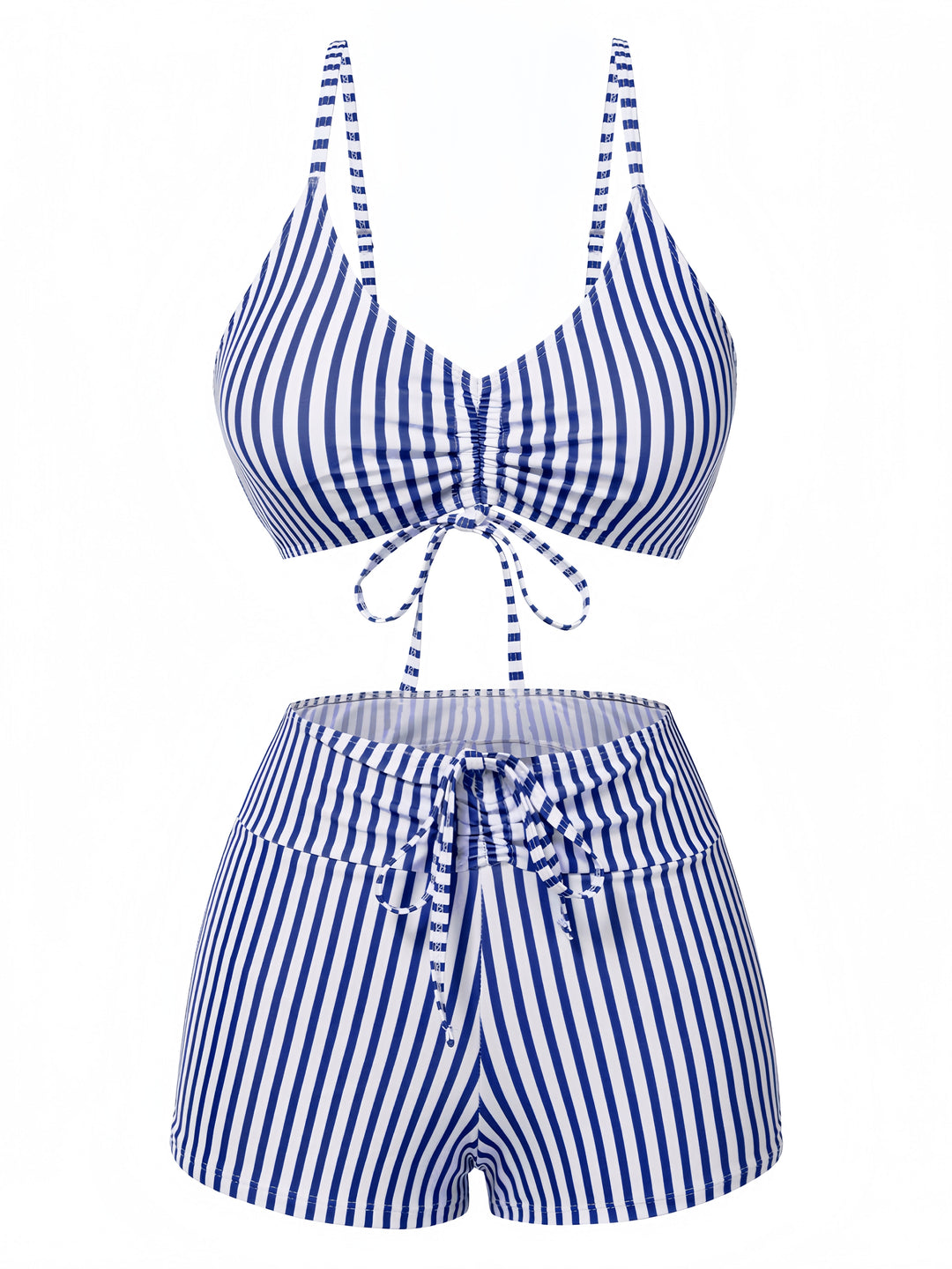 1930s Drawstring Straps Vertical Stripe Boxer Bikini — because 1930s glamour never goes out of style