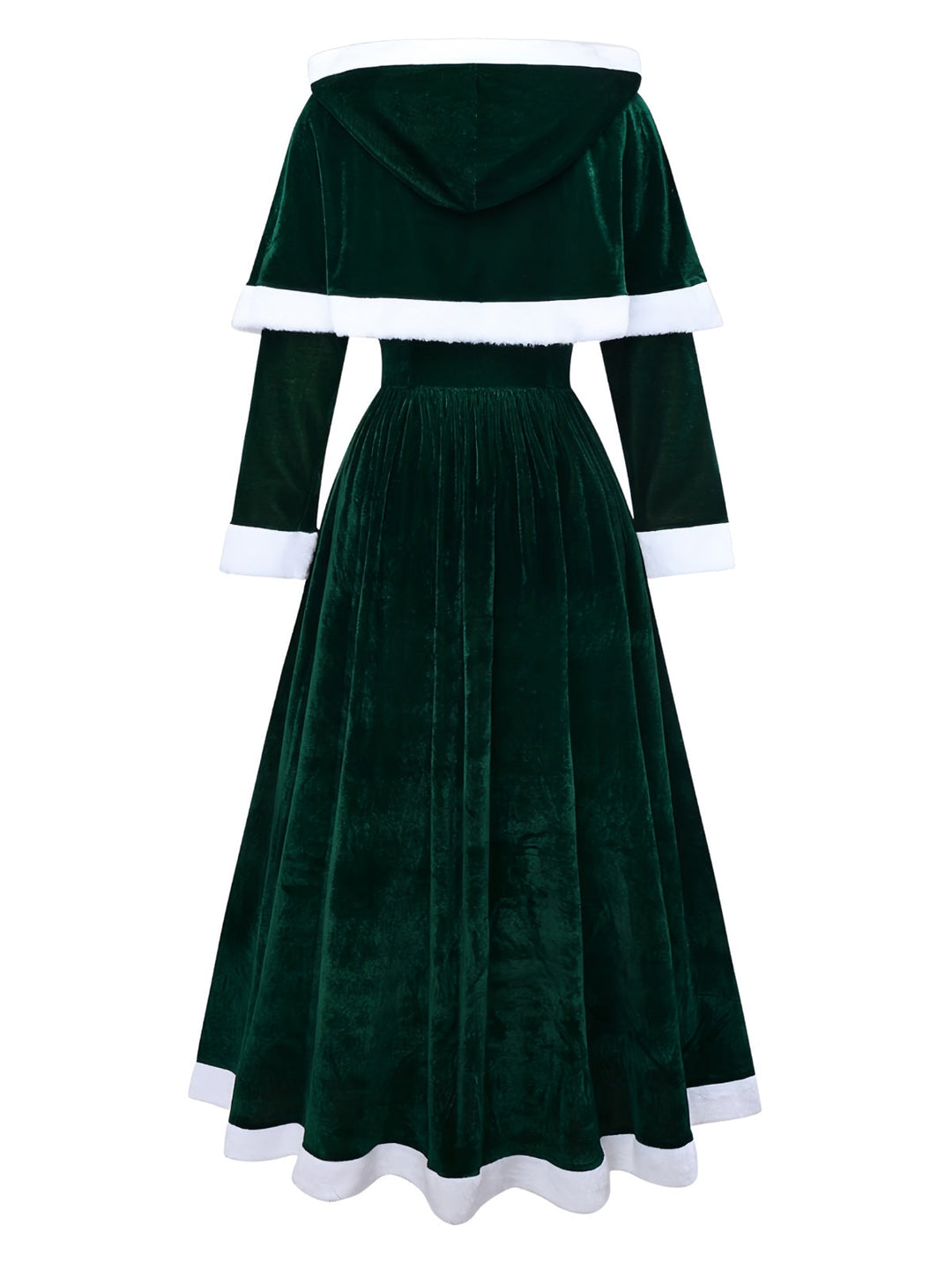 1930s Christmas Mrs. Santa Claus Velvet Dress with Cape - vintage dress, retro fashion