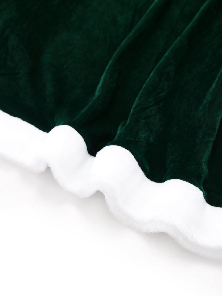1930s Christmas Mrs. Santa Claus Velvet Dress with Cape - vintage dress, retro fashion