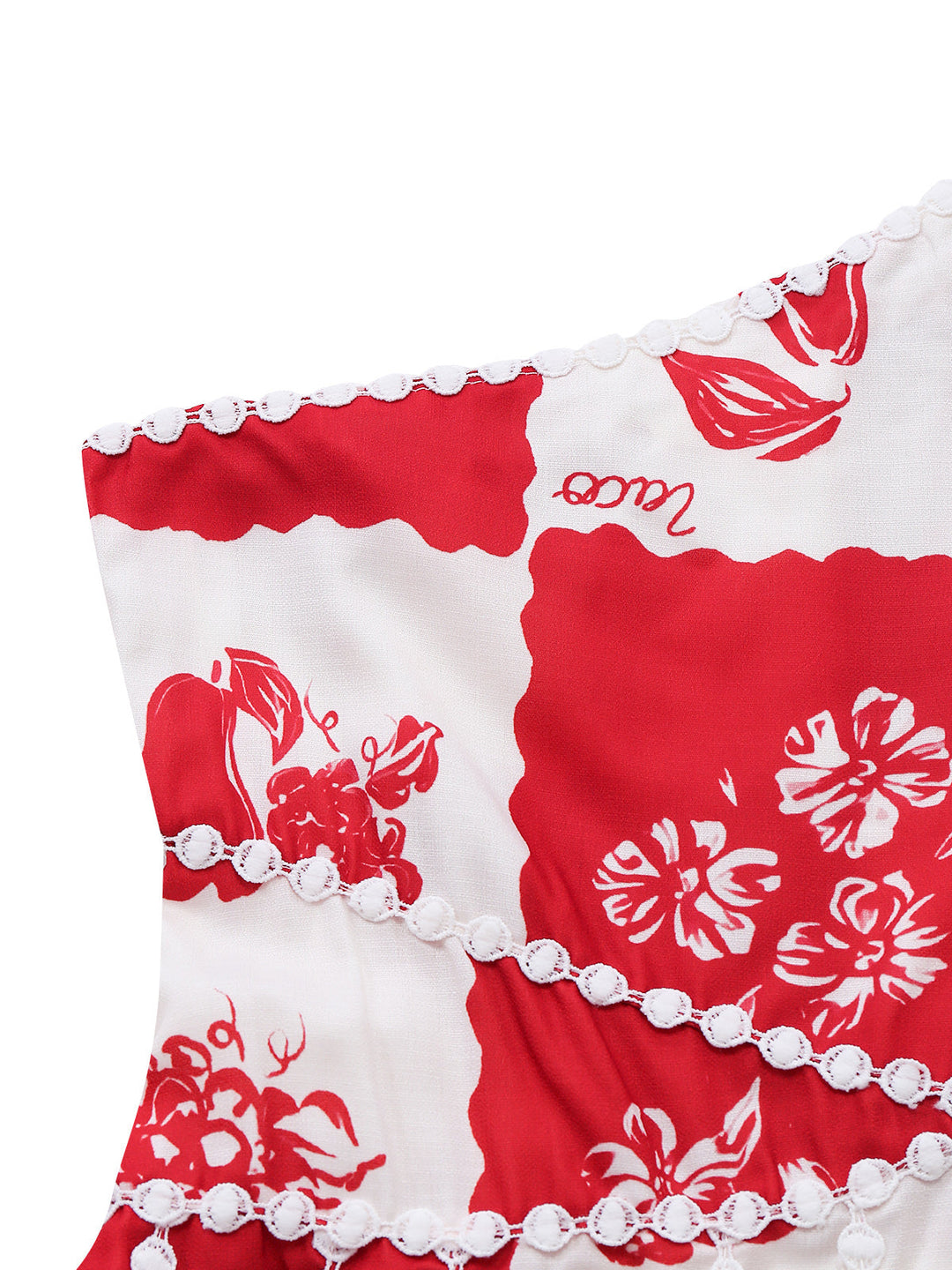 Red 1930s Plaid Floral &amp; Fruit Print Spaghetti Strap Dress - vintage dress, retro fashion, elegant red