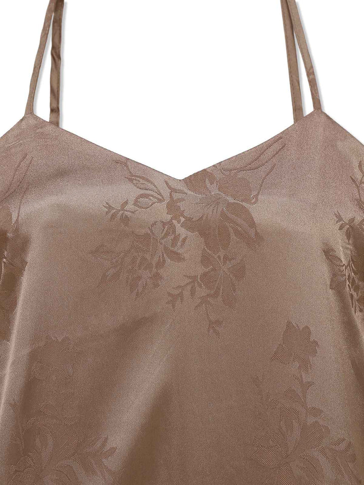1930s Solid Satin Floral Jacquard Slip Mermaid Dress - vintage dress, retro fashion