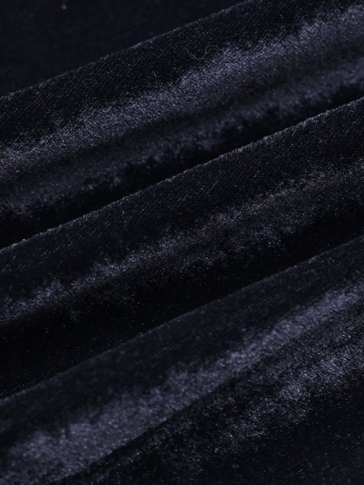 1930s Velvet Bell-Sleeve Wednesday Addams Style Dress - vintage dress, retro fashion