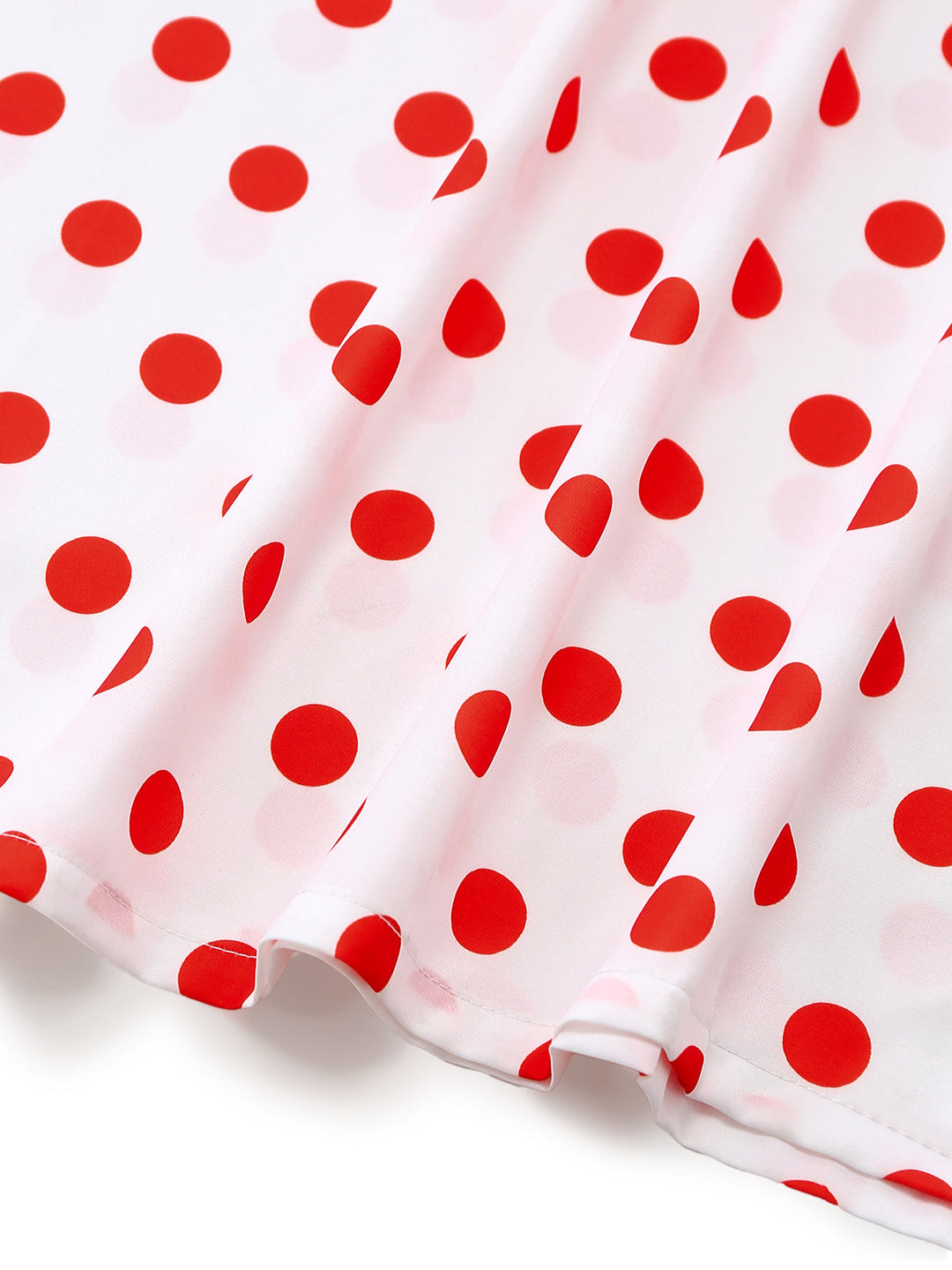 White 1930s Red Polka Dots Off-Shoulder Ruffle Maxi Dress - vintage dress, retro fashion, elegant red
