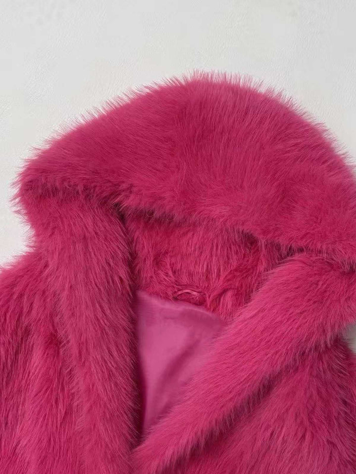 1930s Faux Fur Hooded Lapel Solid Coat - vintage fashion, retro style